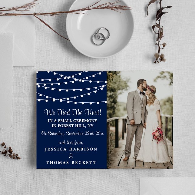The String Lights On Navy Blue Wedding Collection Announcement (Creator Uploaded)