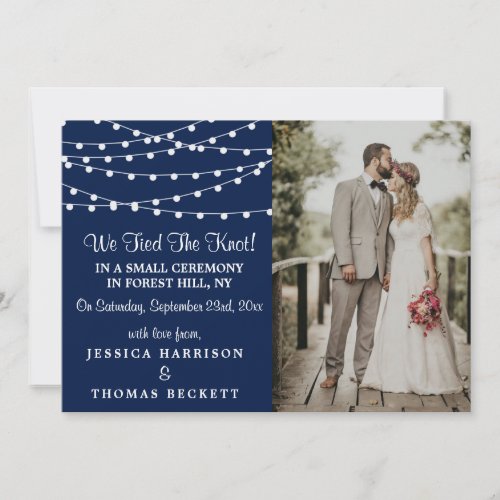 The String Lights On Navy Blue Wedding Collection Announcement