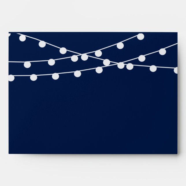 The String Lights On Navy Blue Wedding Collection Envelope (Front)