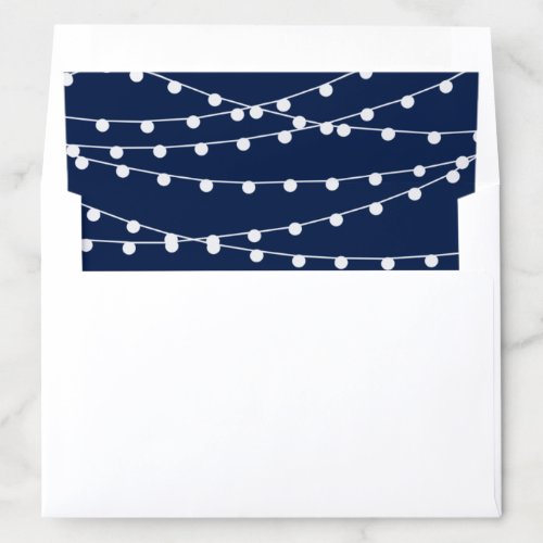 The String Lights On Navy Blue Wedding Collection Envelope Liner