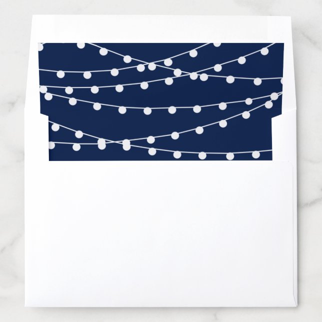 The String Lights On Navy Blue Wedding Collection Envelope Liner (In Envelope)