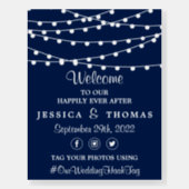 The String Lights On Navy Blue Wedding Collection Foam Board (Front)
