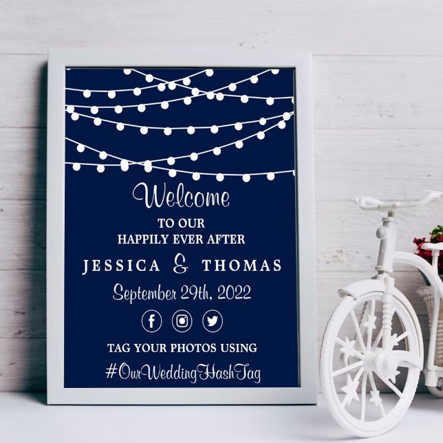 The String Lights On Navy Blue Wedding Collection Poster (Creator Uploaded)