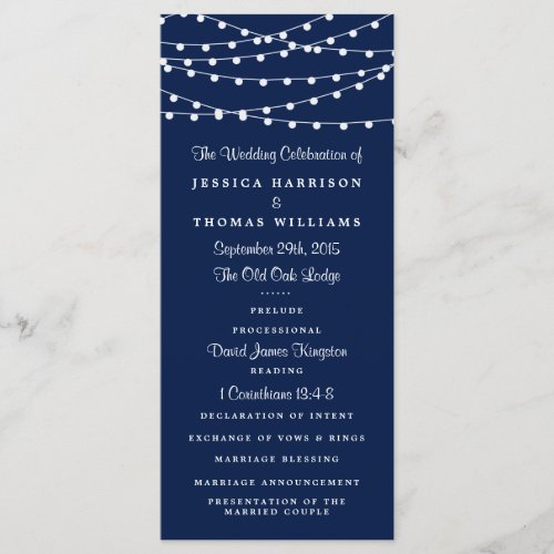 The String Lights On Navy Blue Wedding Collection Program