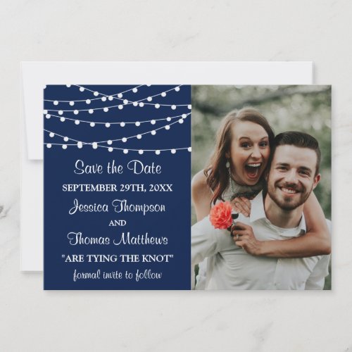 The String Lights On Navy Blue Wedding Collection Save The Date