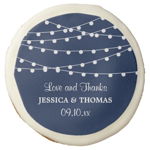 The String Lights On Navy Blue Wedding Collection Sugar Cookie