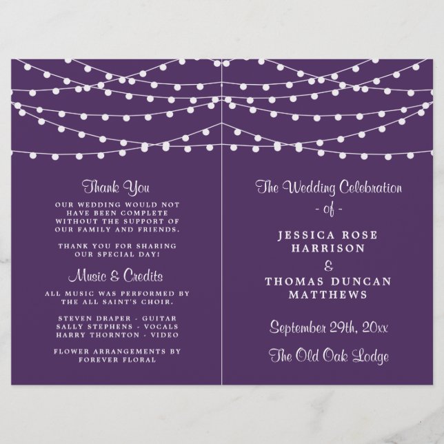 The String Lights On Purple Wedding Collection (Front)