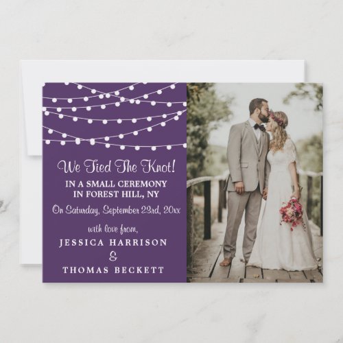 The String Lights On Purple Wedding Collection Announcement