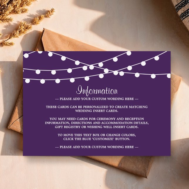 The String Lights On Purple Wedding Collection Enclosure Card (Creator Uploaded)