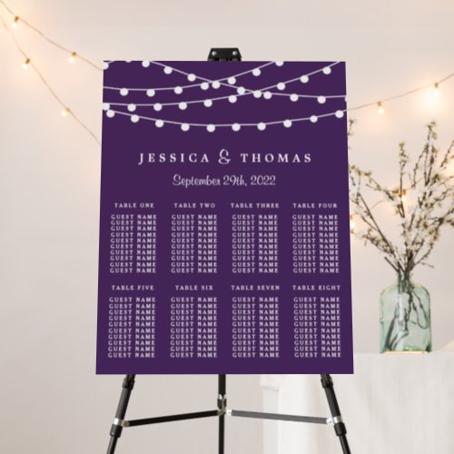 The String Lights On Purple Wedding Collection Foam Board