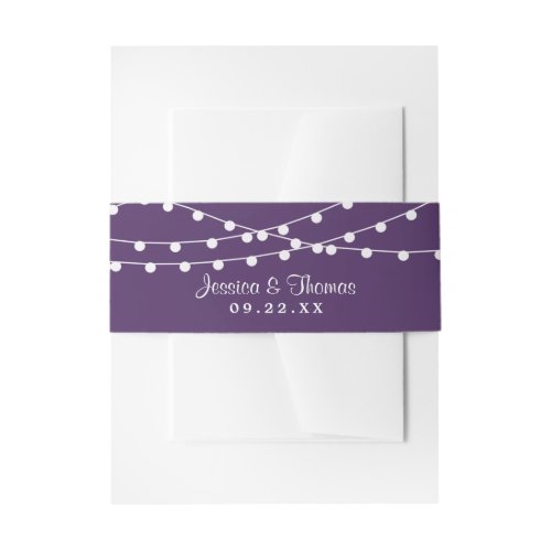 The String Lights On Purple Wedding Collection Invitation Belly Band