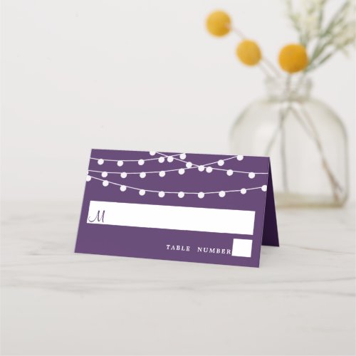 The String Lights On Purple Wedding Collection Place Card