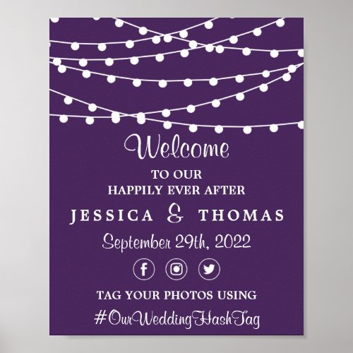 The String Lights On Purple Wedding Collection Poster