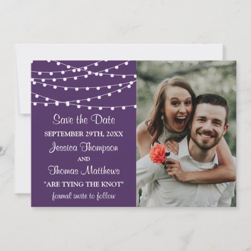 The String Lights On Purple Wedding Collection Save The Date