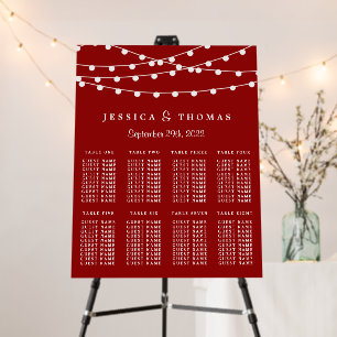 The String Lights On Red Wedding Collection Foam Board