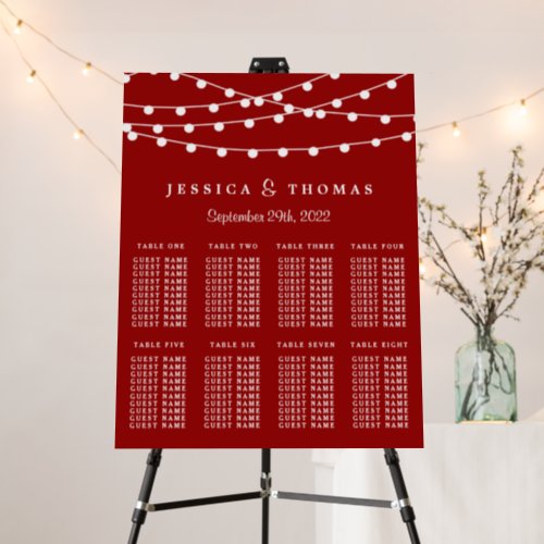 The String Lights On Red Wedding Collection Foam Board