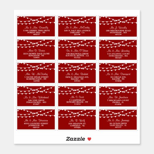 The String Lights On Red Wedding Collection Sticker
