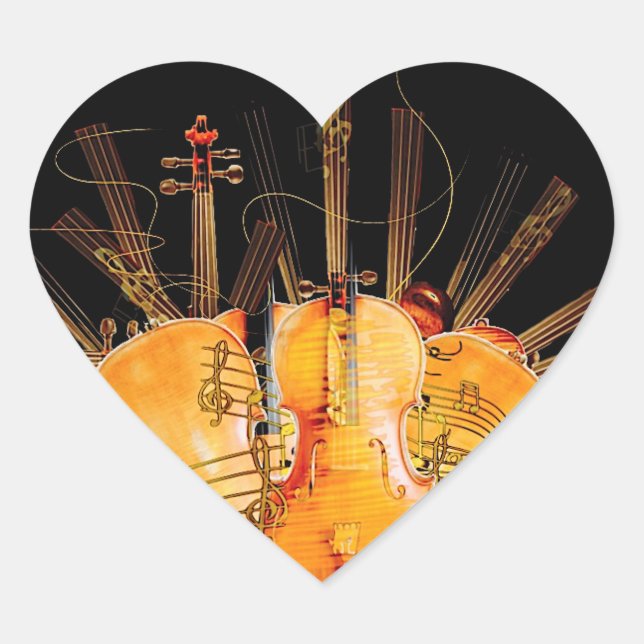 THE STRINGS OF SUNSHINE HEART STICKER (Front)