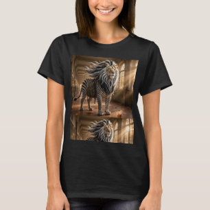 The Striped Scholar   Fantasy Lion Zebra Adventure T-Shirt
