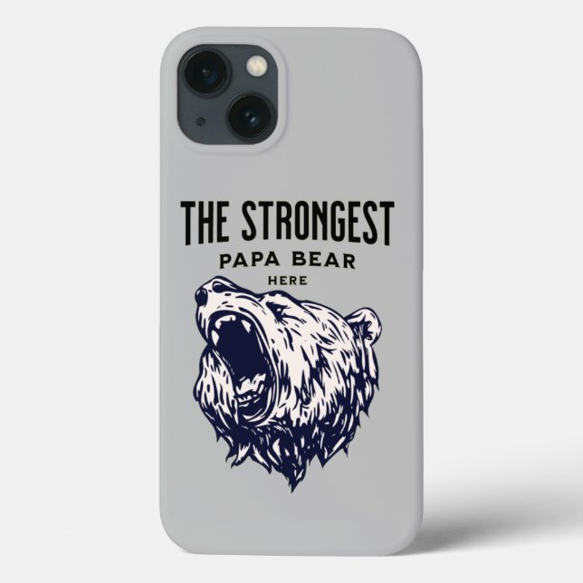 The Strongest Papa Bear, Fathers day Personalize Case-Mate iPhone Case (Back)