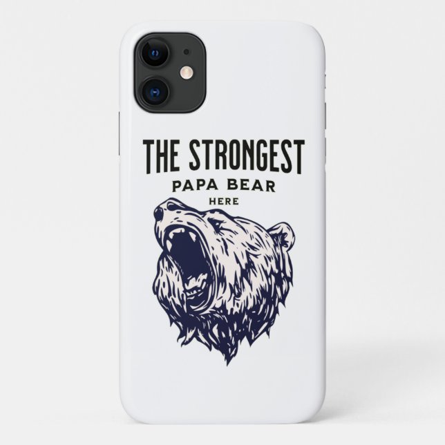 The Strongest Papa Bear, Fathers day Personalize Case-Mate iPhone Case (Back)