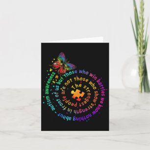 The Strongest People Butterfly Autism Awareness  Card