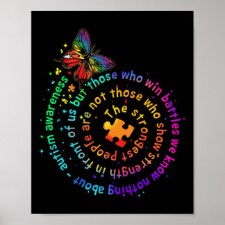 The Strongest People Butterfly Autism Awareness  Poster