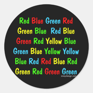 The Stroop Test Classic Round Sticker