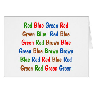 The Stroop Test Colors Cards