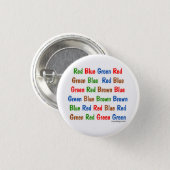 The Stroop Test Colors Pinback Button (Front & Back)