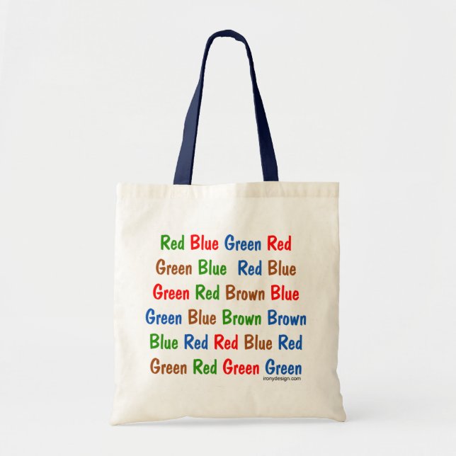 The Stroop Test Colors Tote Bag (Front)
