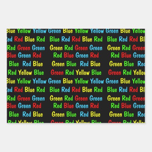 The Stroop Test Dark Wrapping Paper Sheets