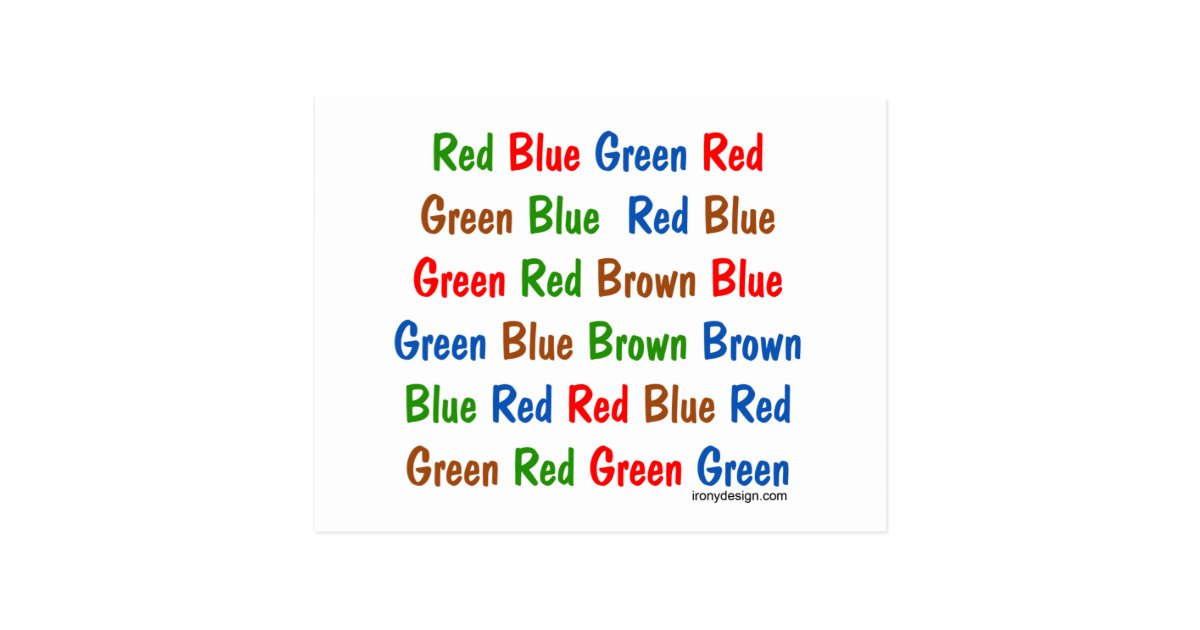The Stroop Test Postcard | Zazzle.com