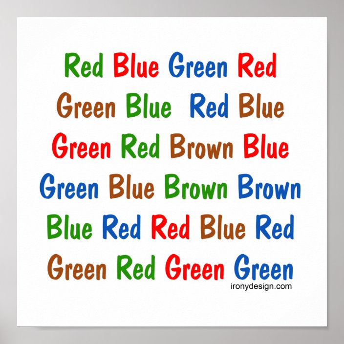 The Stroop Test Poster | Zazzle