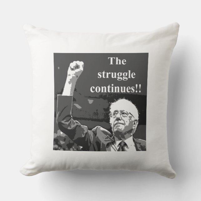 The struggle continues throw pillow (Front)