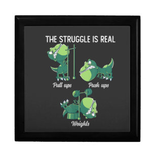 The Struggle is Real Funny Dinosaur T-Rex Gym Gift Box