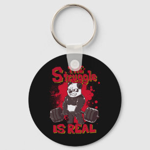 The Struggle Is Real Funny Panda Gym Bodybuilding Keychain