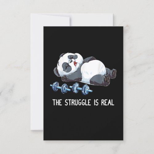 The Struggle is Real Panda Weightlifting Invitation