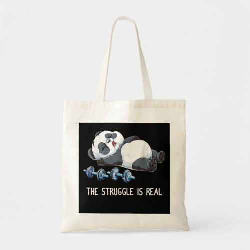 The Struggle is Real Panda Weightlifting Tote Bag