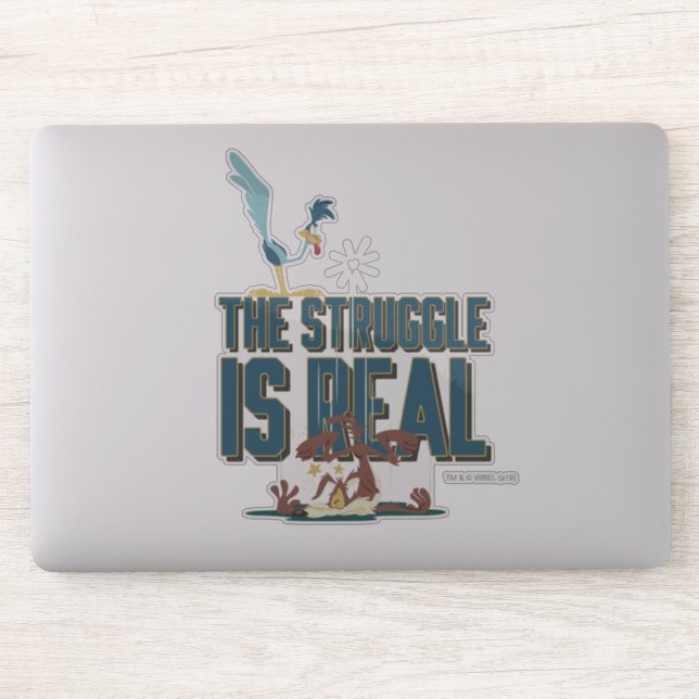 The Struggle Is Real ROAD RUNNER™ & Wile E. Coyote Sticker (Computer)