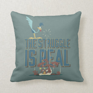 The Struggle Is Real ROAD RUNNER™ & Wile E. Coyote Throw Pillow