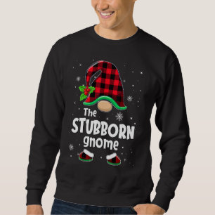 The Stubborn Gnome Buffalo Plaid Christmas Matchin Sweatshirt
