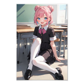 The student dressed in black photo print