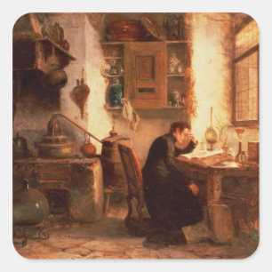 The student of chemistry and pharmacy square sticker