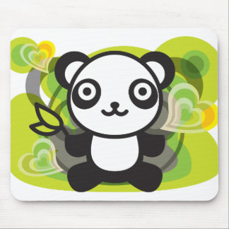 The stuffed toy of the panda mouse pad