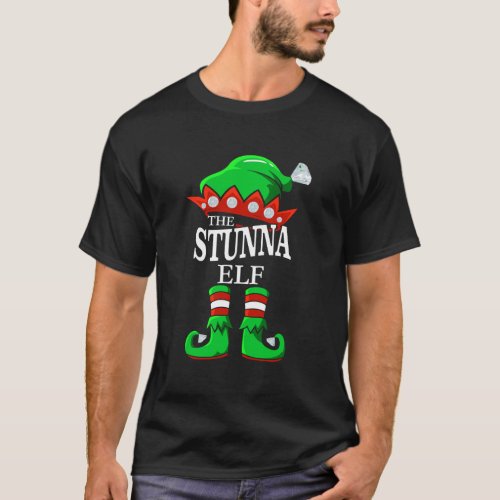 The Stunna Elf Matching Group Family Christmas Gif T_Shirt