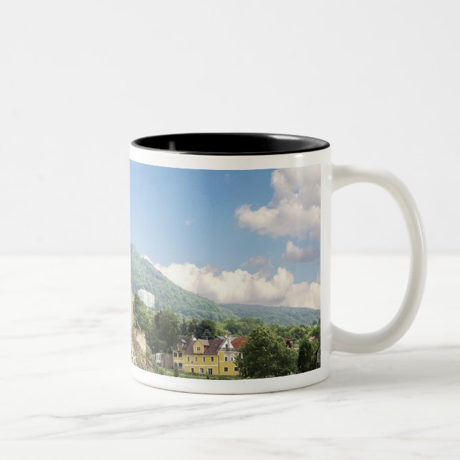 The stunning Schonbuhel Castle sits above the Two-Tone Coffee Mug (Right)