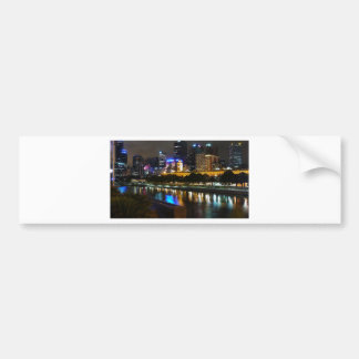 The Stunning Yarra And Melbourne Skyline at Night Bumper Sticker