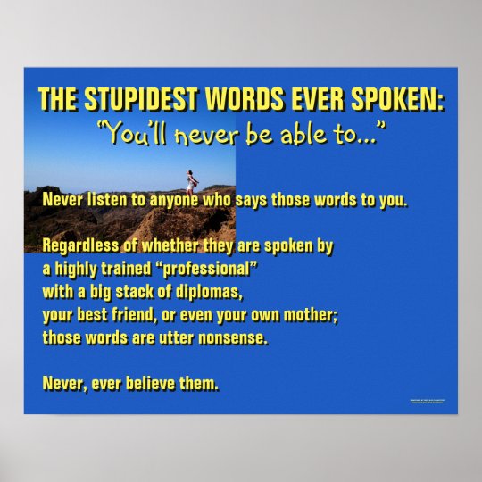 the-stupidest-words-ever-spoken-motivational-poster-zazzle