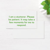 The stutterer's card (Desk)